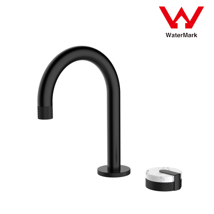 2021 New Marble Stone handle matte black wall taps 1/4 turn matte black pattern