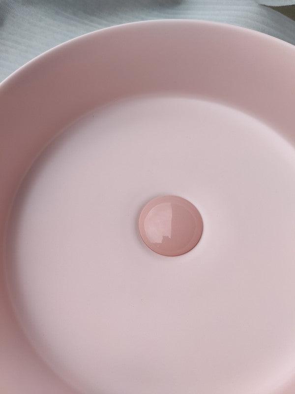 2020 Matte Pink Round 360 mm Dia top counter basin porcelain sink