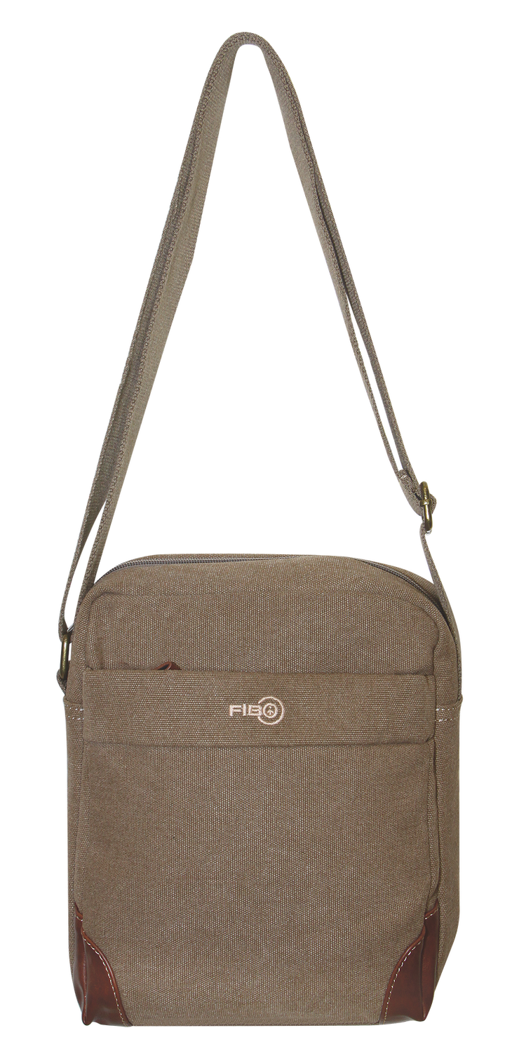 FIB Explorer Canvas Cross Body Travel Bag - Khaki