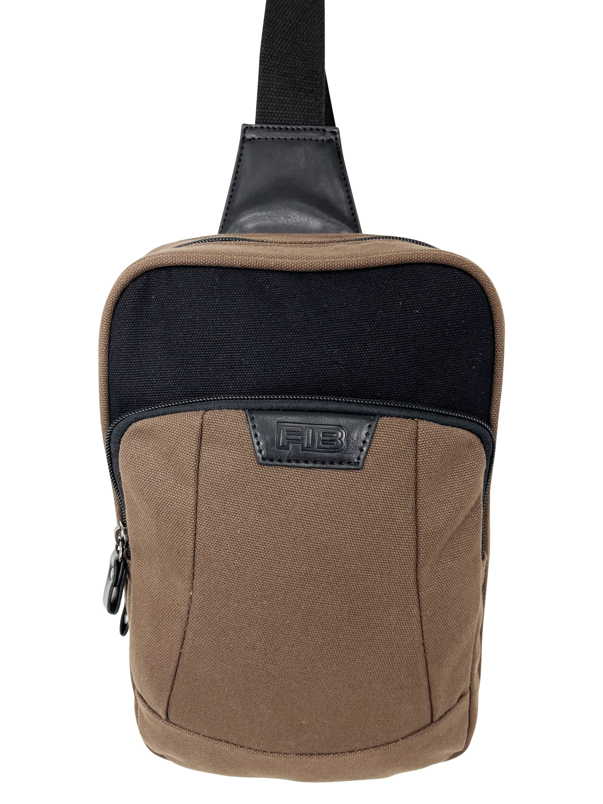 FIB Byron Sling Backpack Bag Travel w/ Single Adjustable Strap - Brown