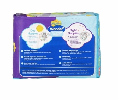 Wonder Pk27 the Wiggles Day & Night Nappies Diapers Infant 4 - 8 Kg Size 2