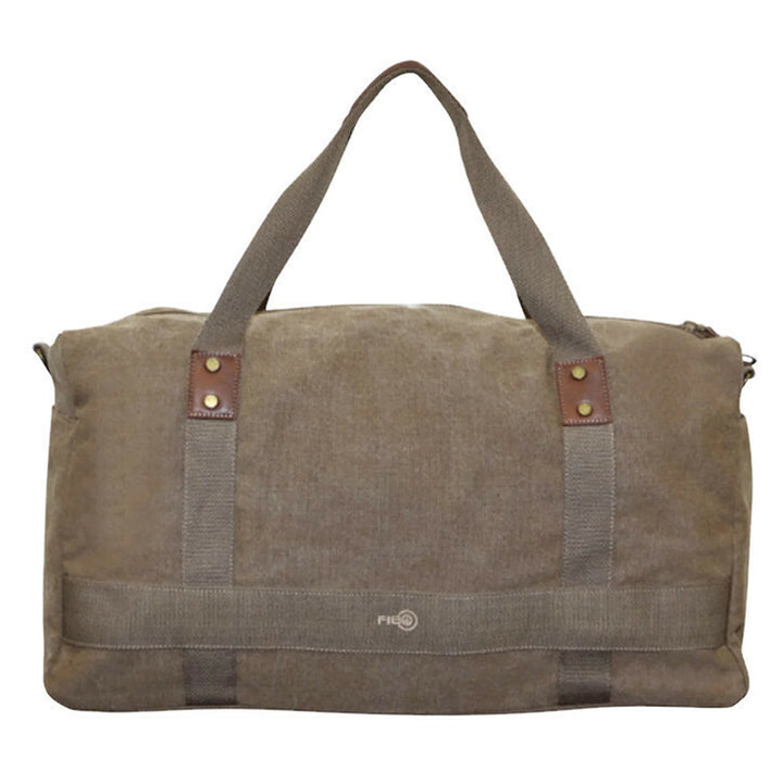 FIB 52cm Canvas Travel Duffle Bag Casual Duffel - Khaki