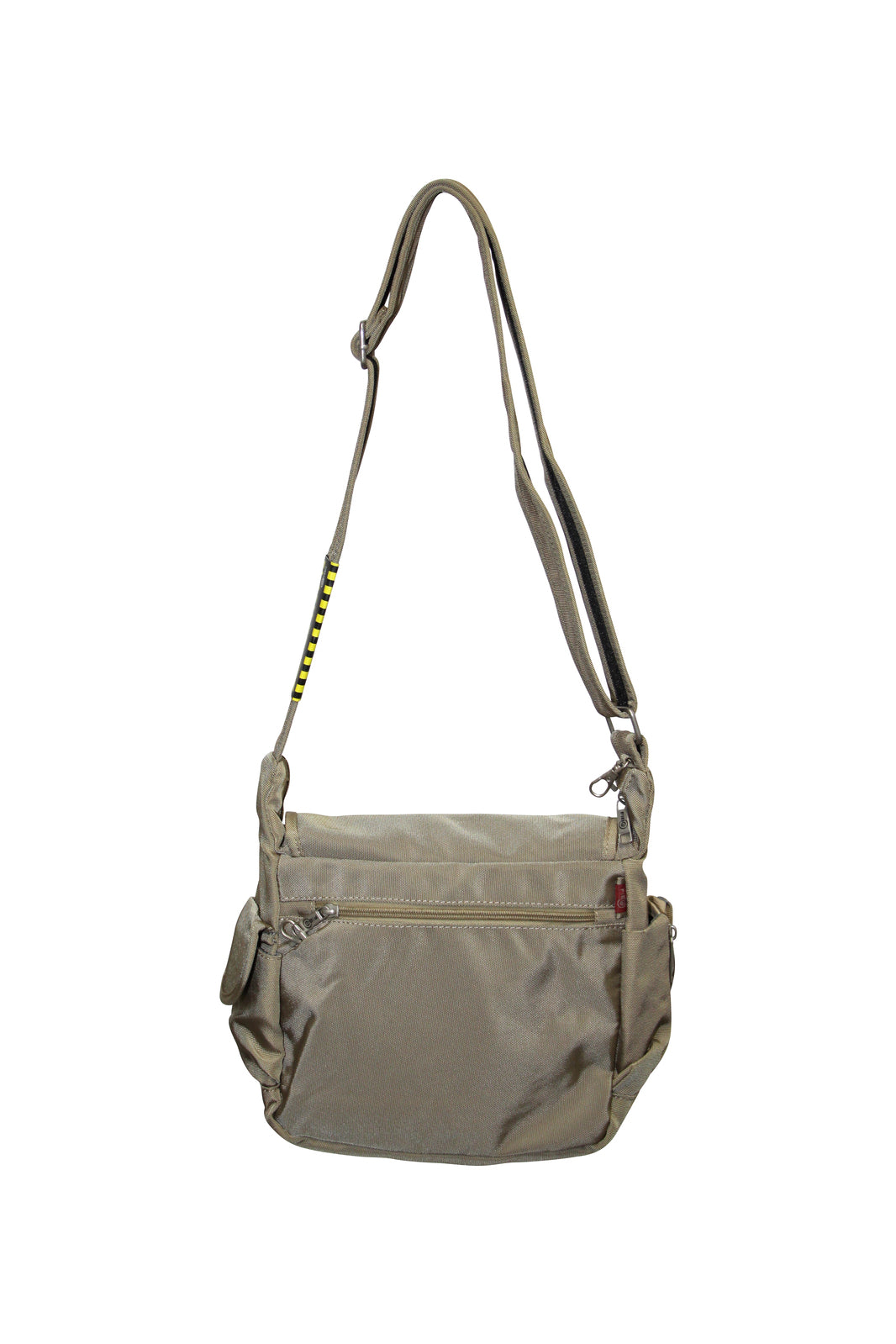 FIB Mens Flapover Shoulder Bag Cross Body Travel Satchel Shoulder Strap - Sand