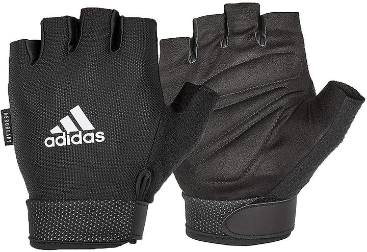 Adidas Adjustable Essential Gloves Weight Lifting Gym Workout Training - Black - XXL