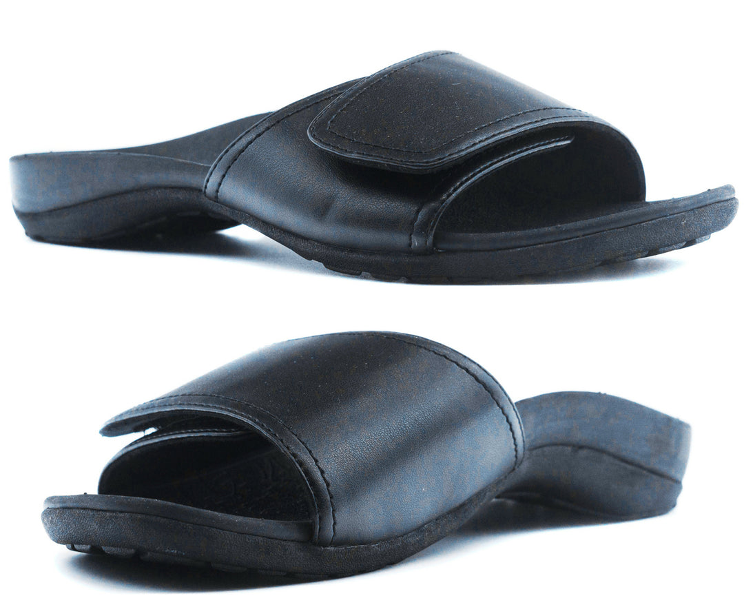 Axign Orthotic Slides Slip On Thongs Slippers Flip Flops - Black - EUR 39 (Mens UK6/Ladies US8)