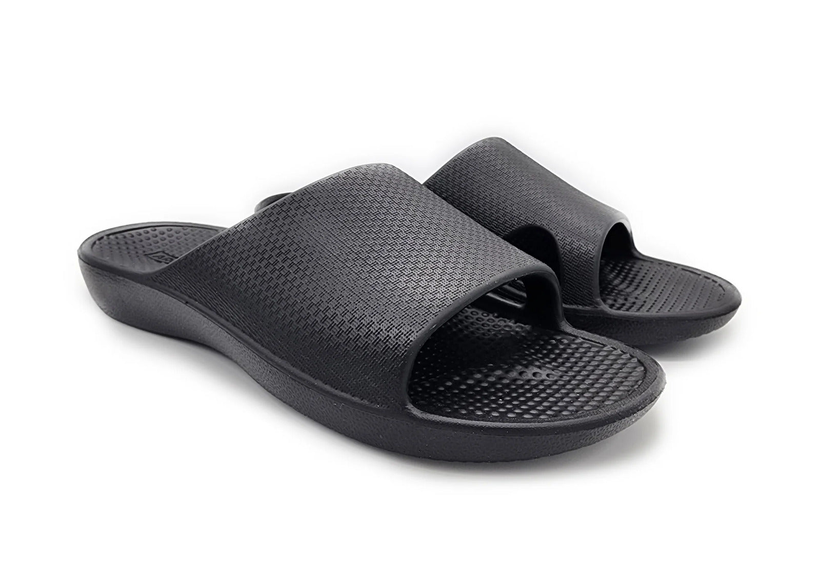 Archline Rebound Orthotic Slides Flip Flop Thongs Slip On Arch Support - Black - Euro 36