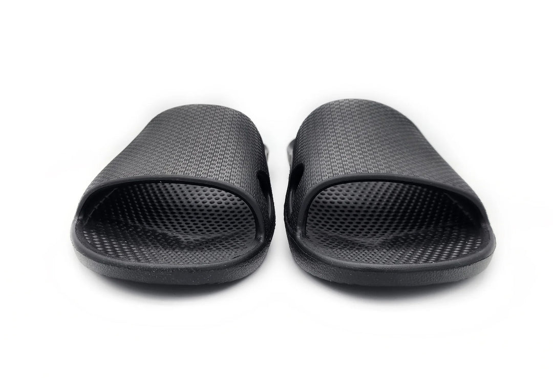 Archline Rebound Orthotic Slides Flip Flop Thongs Slip On Arch Support - Black - Euro 37