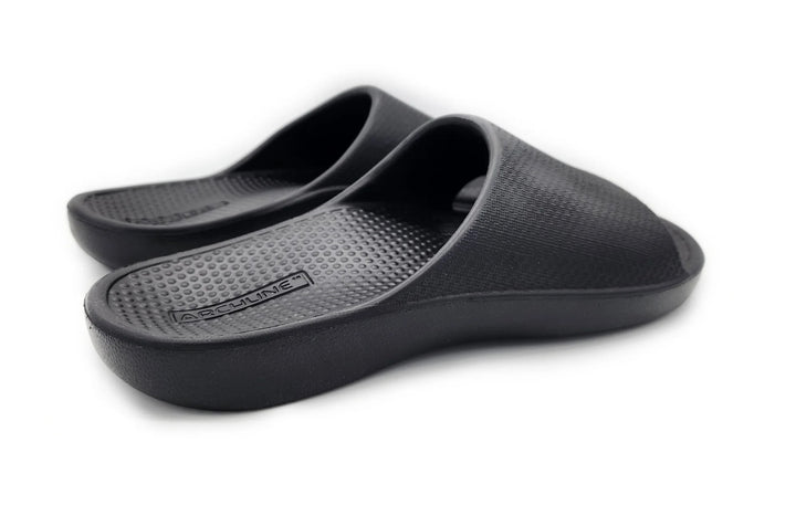 Archline Rebound Orthotic Slides Flip Flop Thongs Slip On Arch Support - Black - Euro 37