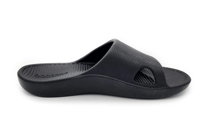 Archline Rebound Orthotic Slides Flip Flop Thongs Slip On Arch Support - Black - Euro 44