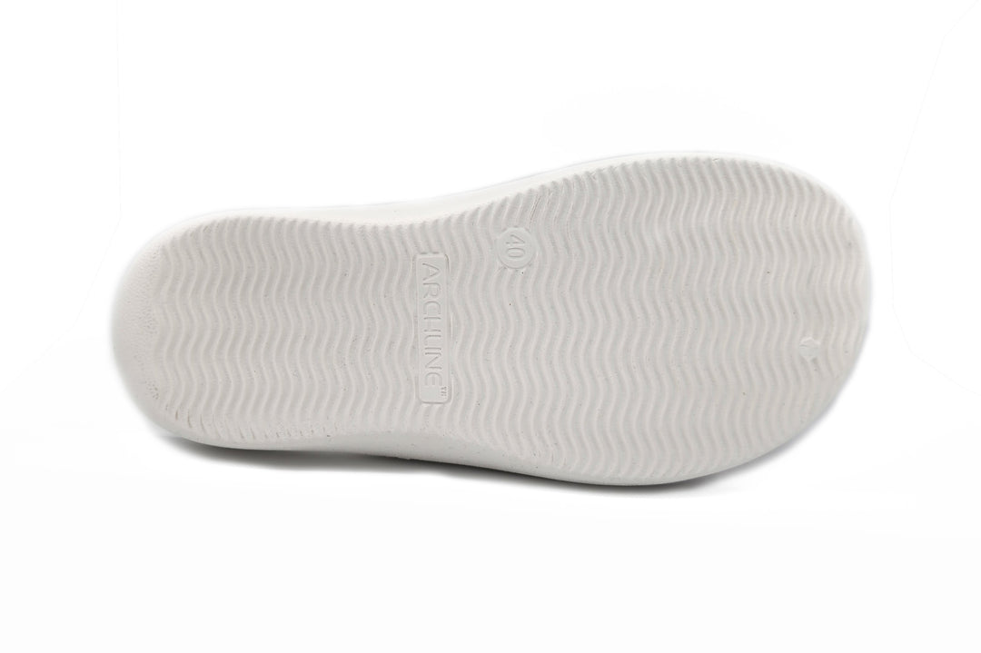 Archline Rebound Orthotic Slides Flip Flop Thongs Slip On Arch Support - White - Euro 38