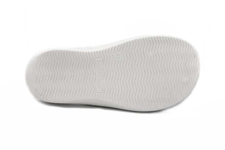 Archline Rebound Orthotic Slides Flip Flop Thongs Slip On Arch Support - White - Euro 43