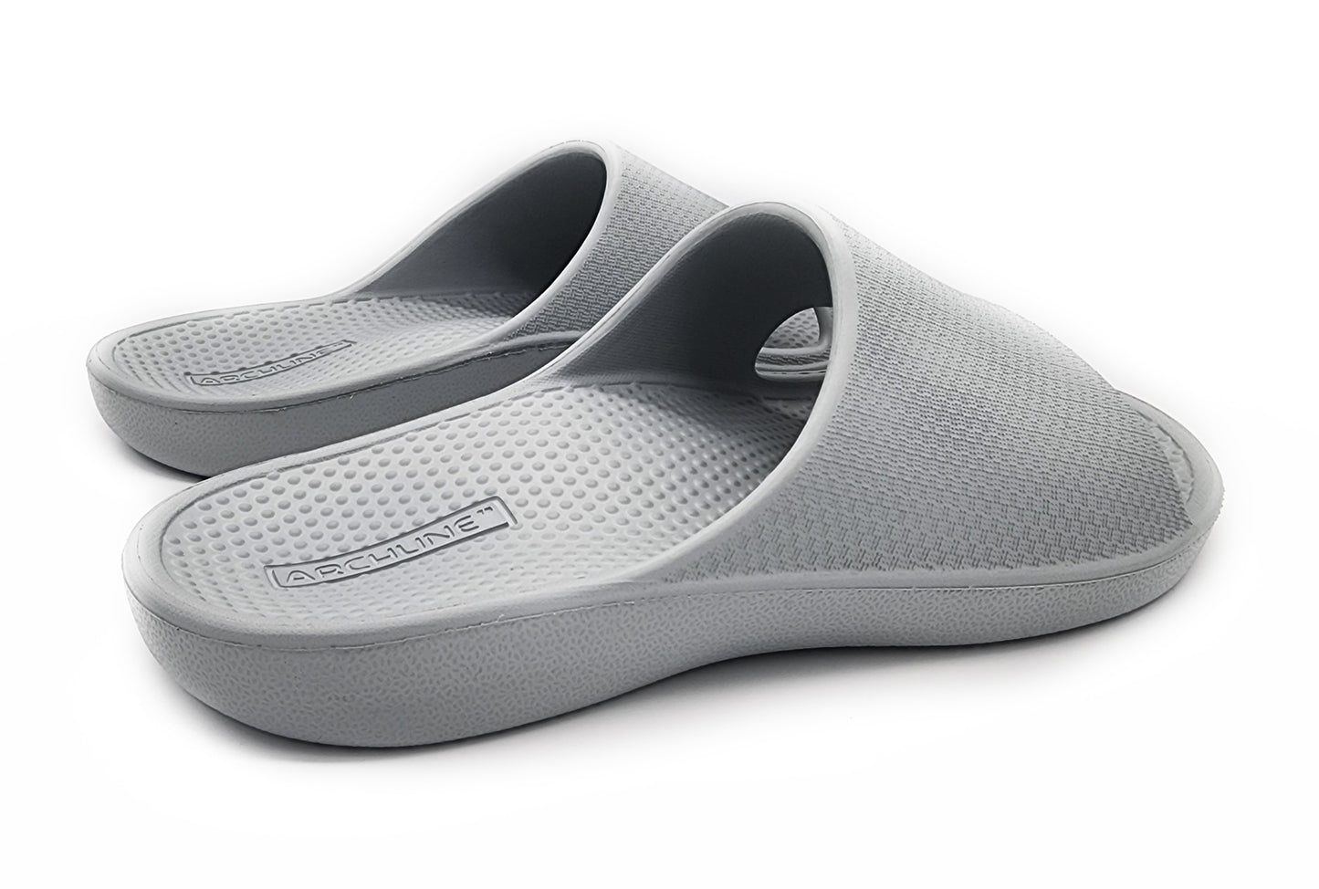 Archline Rebound Orthotic Slides Flip Flop Thongs Slip On Arch Support - Stone Grey - Euro 36