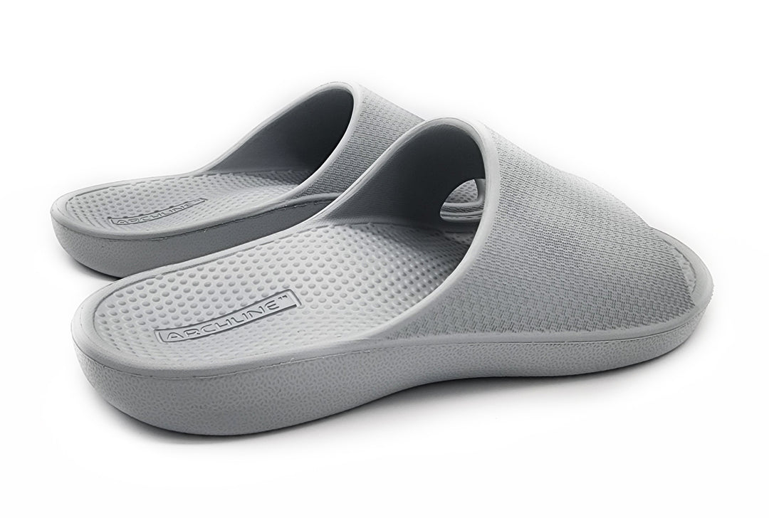 Archline Rebound Orthotic Slides Flip Flop Thongs Slip On Arch Support - Stone Grey - Euro 38