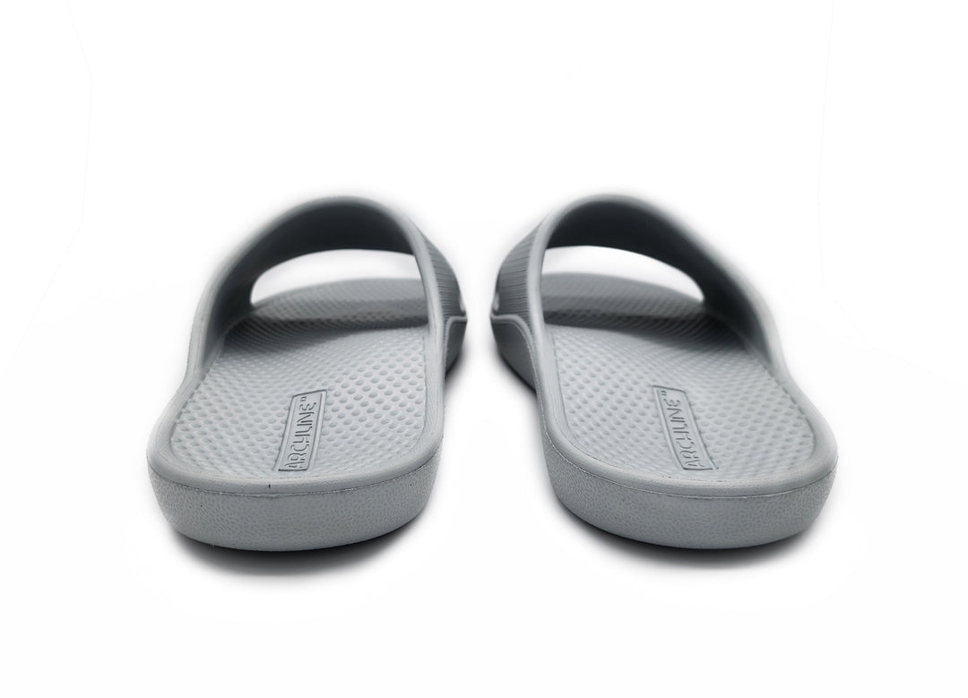 Archline Rebound Orthotic Slides Flip Flop Thongs Slip On Arch Support - Stone Grey - Euro 46