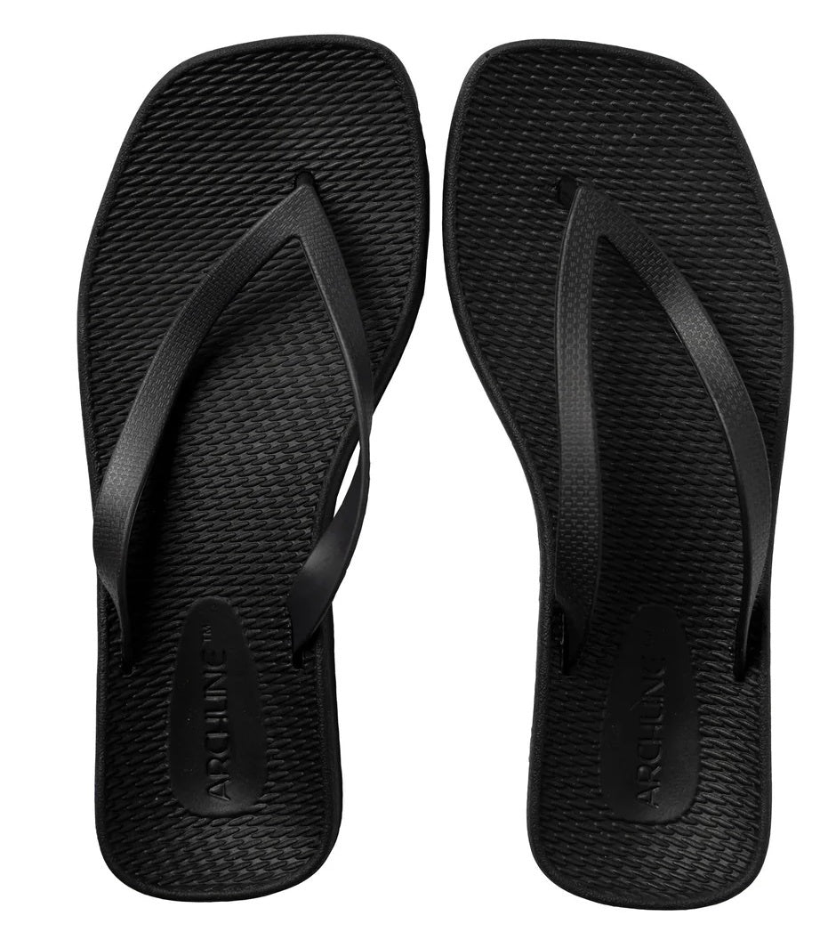 ARCHLINE Breeze Arch Support Orthotic Thongs Flip Flops Arch Support - Black - 36 EUR (Womens 5US)