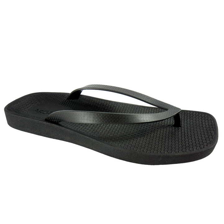 ARCHLINE Breeze Arch Support Orthotic Thongs Flip Flops Arch Support - Black - 40 EUR (Womens 9US/Mens 7US)