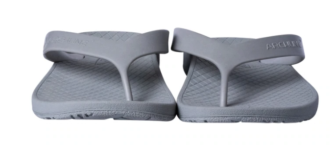 ARCHLINE Orthotic Flip Flops Thongs Arch Support Shoes Footwear - Grey - EUR 38