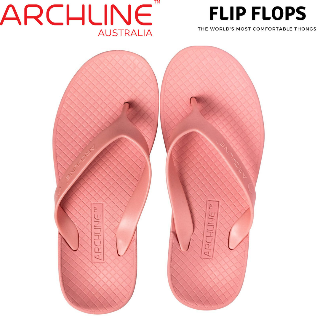 ARCHLINE Orthotic Thongs Arch Support Shoes Flip Flops - Pastel Pink - EUR 35