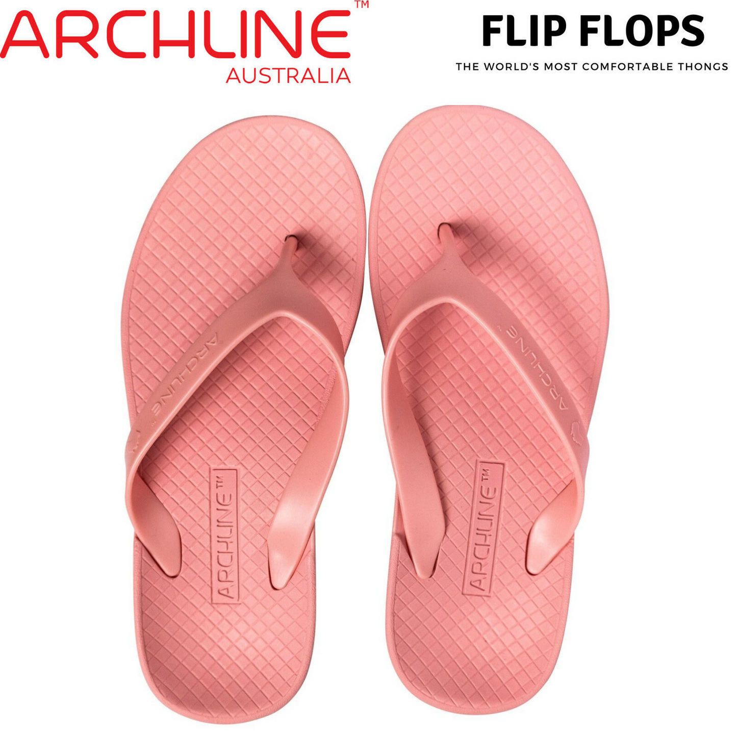 ARCHLINE Orthotic Thongs Arch Support Shoes Flip Flops - Pastel Pink - EUR 36