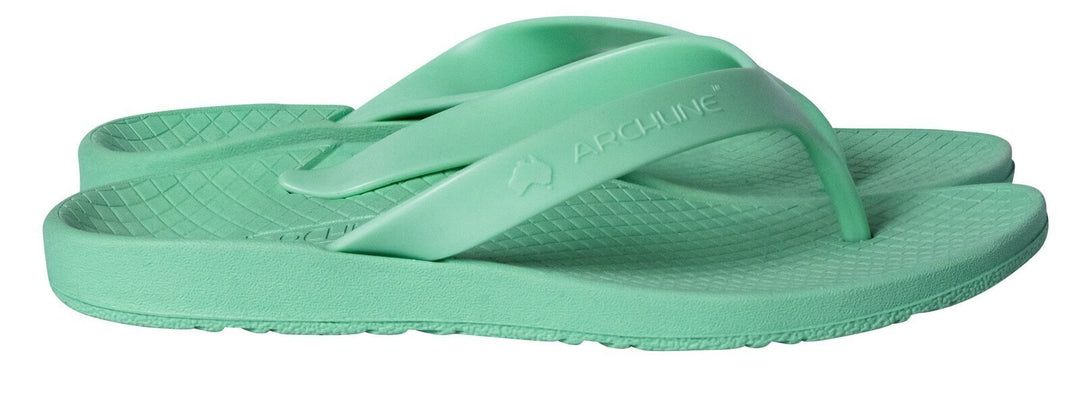 ARCHLINE Orthotic Thongs Arch Support Shoes Footwear Flip Flops - Dew Green - EUR 35