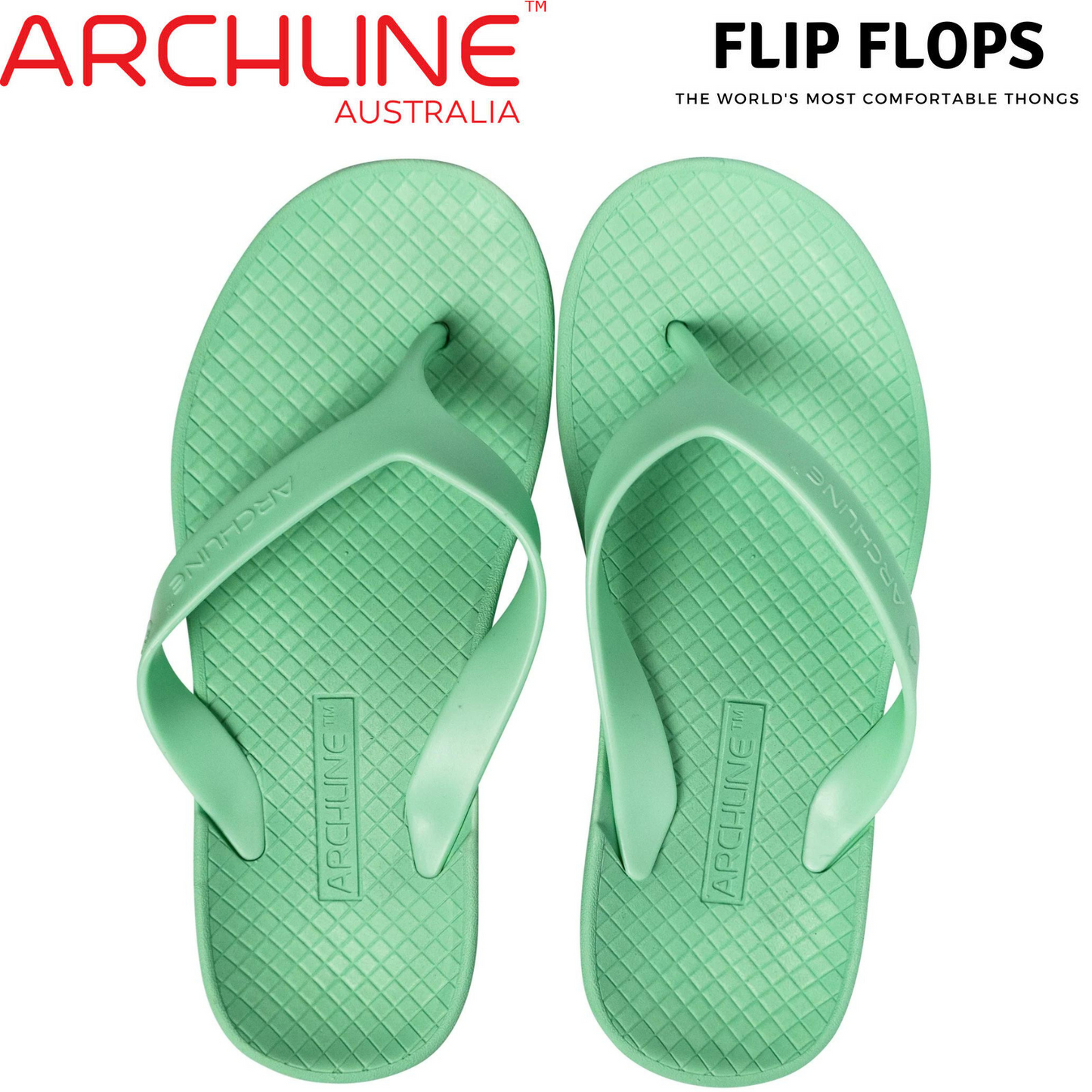 ARCHLINE Orthotic Thongs Arch Support Shoes Footwear Flip Flops - Dew Green - EUR 36