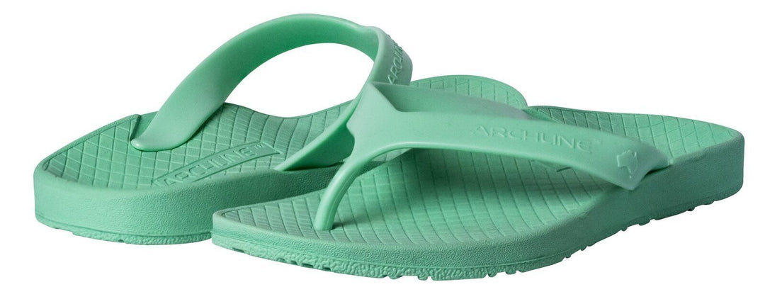 ARCHLINE Orthotic Thongs Arch Support Shoes Footwear Flip Flops - Dew Green - EUR 36