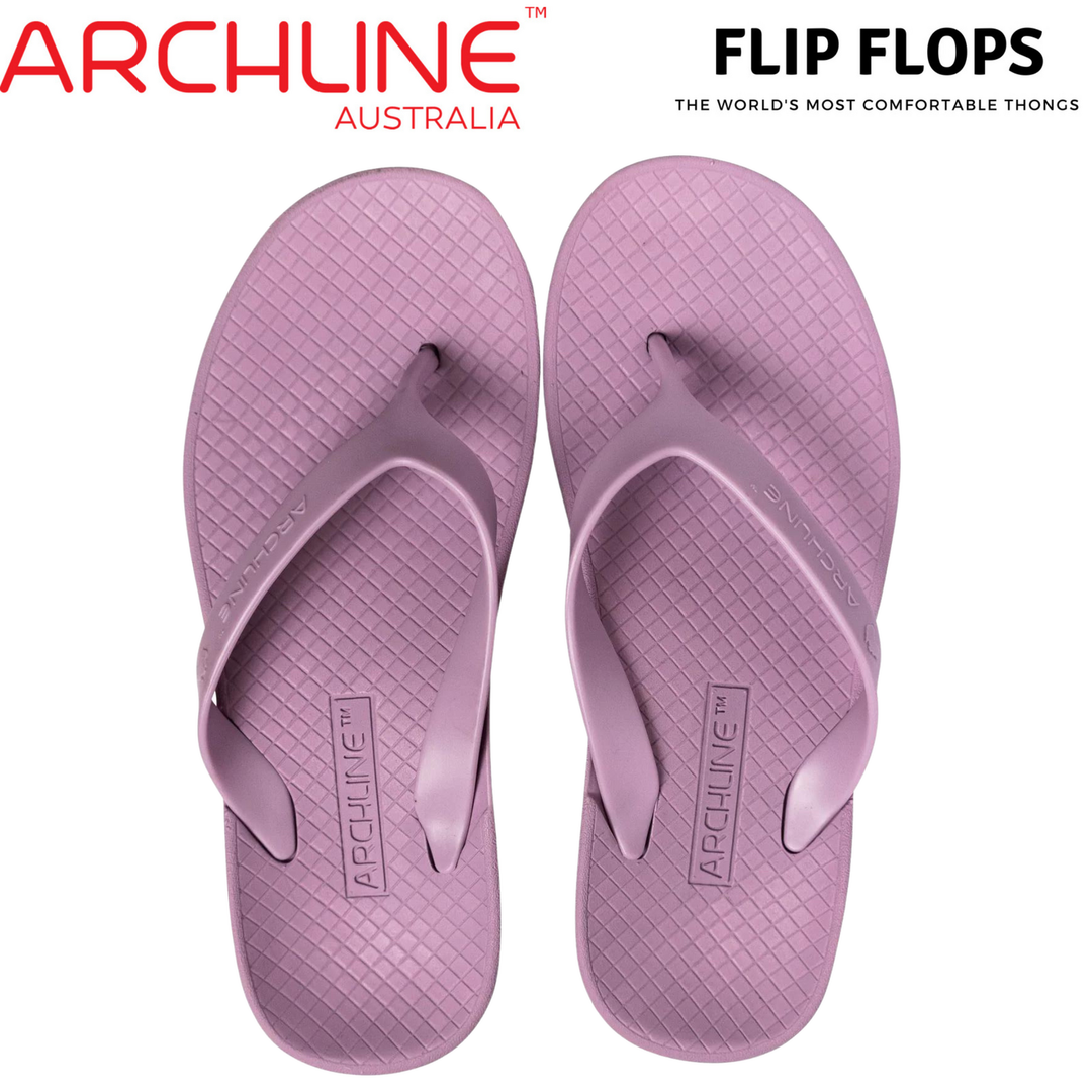 ARCHLINE Orthotic Flip Flops Thongs Arch Support Shoes Footwear - Lilac Purple - EUR 41