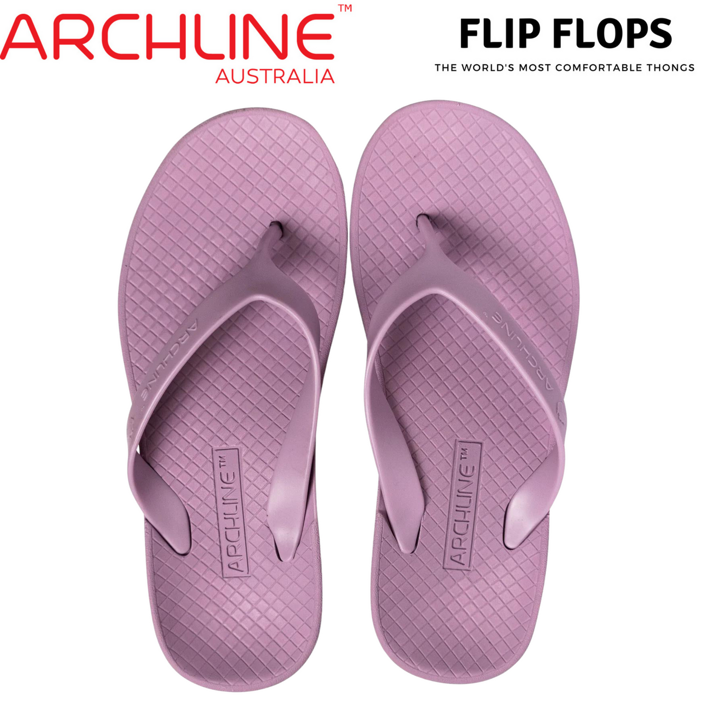 ARCHLINE Orthotic Flip Flops Thongs Arch Support Shoes Footwear - Lilac Purple - EUR 42