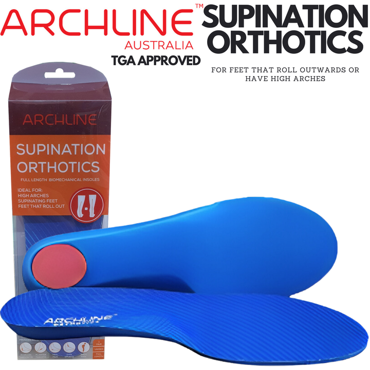 Archline Supination Orthotic Insoles - Full Length (Unisex) Plantar Fasciitis High Arch - Euro 41