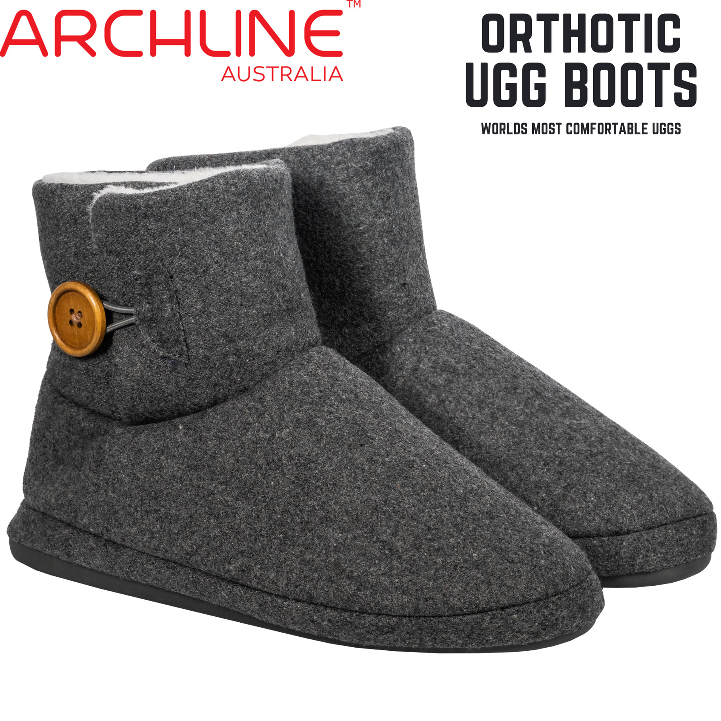 Archline Orthotic UGG Boots Slippers Arch Support Warm Orthopedic Shoes - Grey - EUR 36 (Women's US 5/Men's US 3)