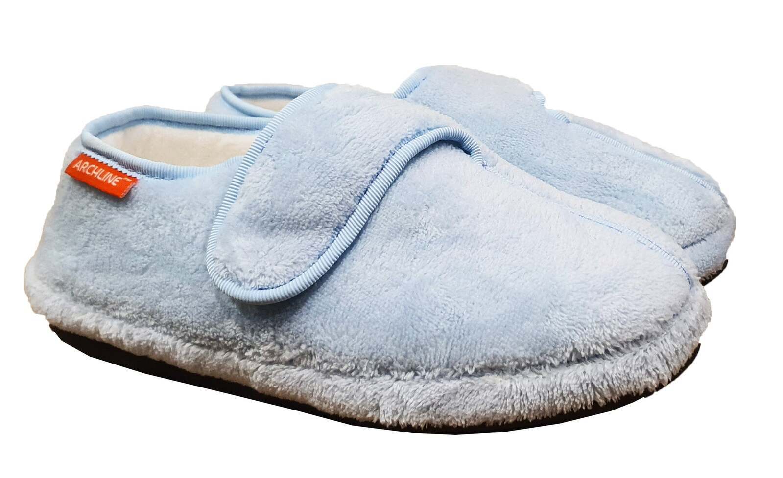 ARCHLINE Orthotic Plus Slippers Closed Scuffs Pain Relief Moccasins - Baby Blue - EU 38