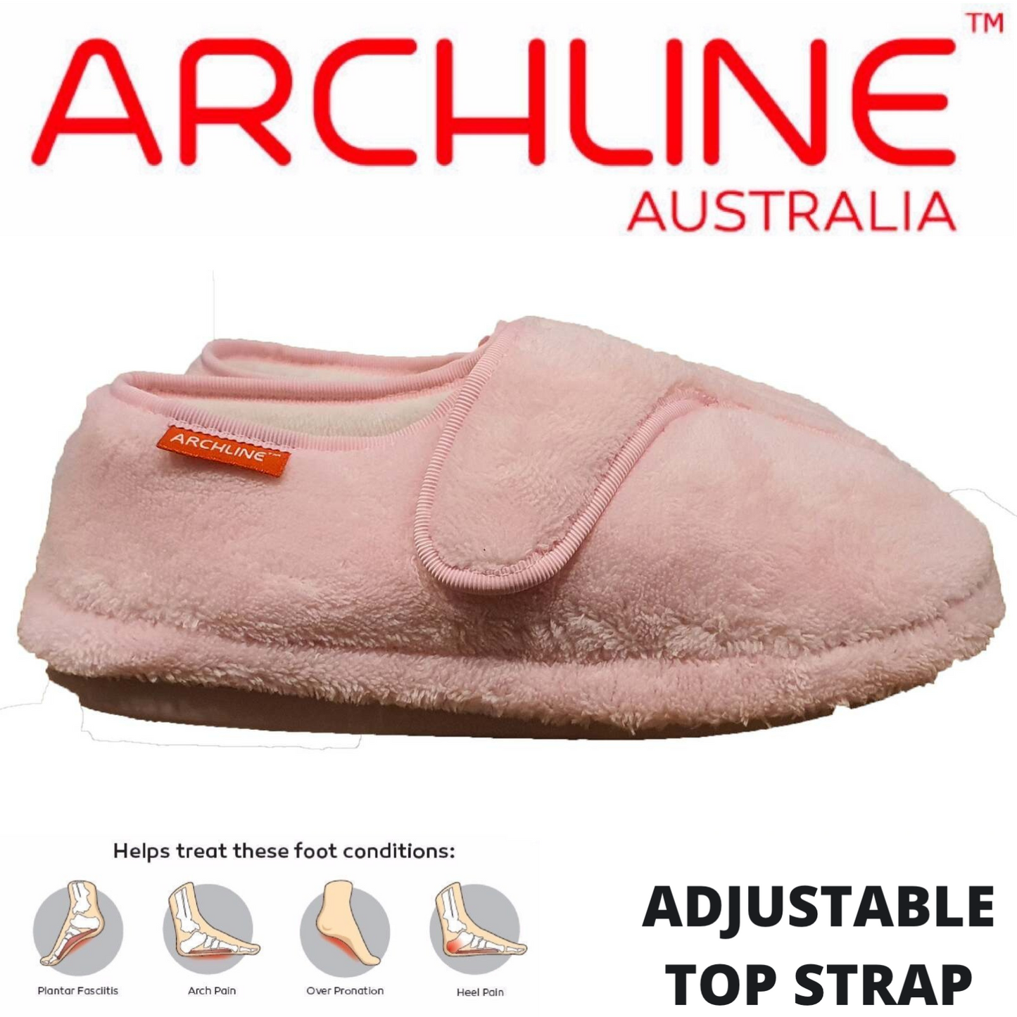 ARCHLINE Orthotic Plus Slippers Closed Scuffs Pain Relief Moccasins - Pink - EU 37