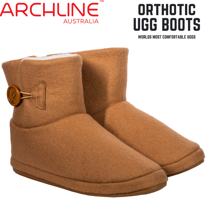 Archline Orthotic UGG Boots Slippers Arch Support Warm Orthopedic Shoes - Chestnut - EUR 43 (Women's US 12/Men's US 10)