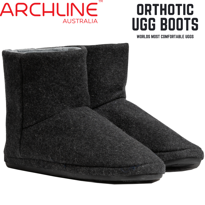 Archline Orthotic UGG Boots Slippers Arch Support Warm Orthopedic Shoes - Black - EUR 42 (Mens US 9)