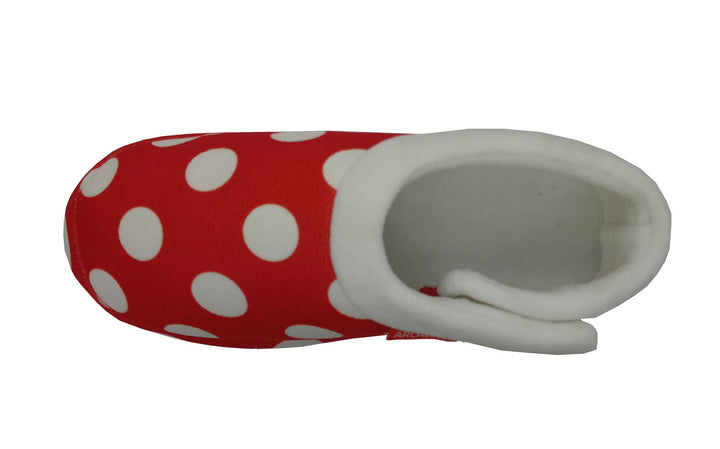 ARCHLINE Orthotic Slippers CLOSED Back Scuffs Moccasins Pain Relief - Red Polka Dots - EUR 38 (Womens US 7)