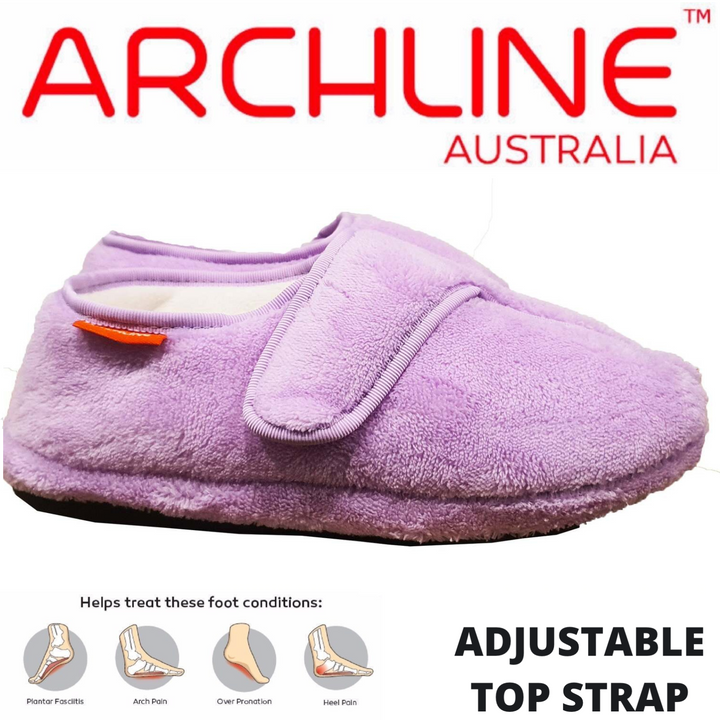 ARCHLINE Orthotic Plus Slippers Closed Scuffs Pain Relief Moccasins - Lilac - EU 35