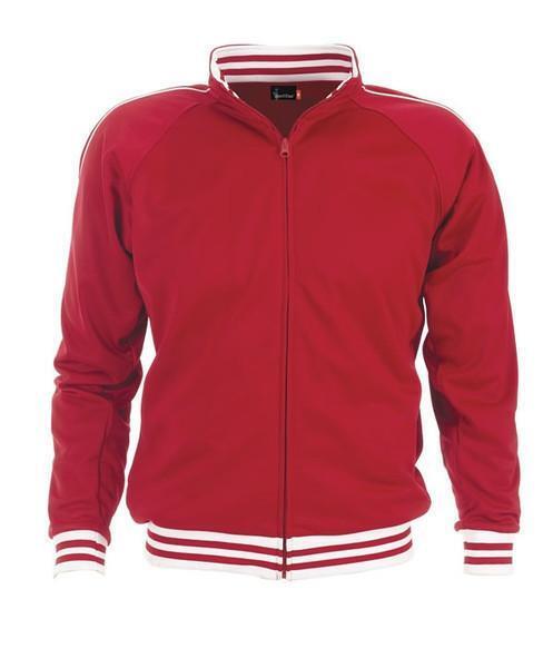 Identitee Mens Varsity Track Suit Top Jacket Jumper Long Sleeve Sunset Urban Casual - Red - X-Large