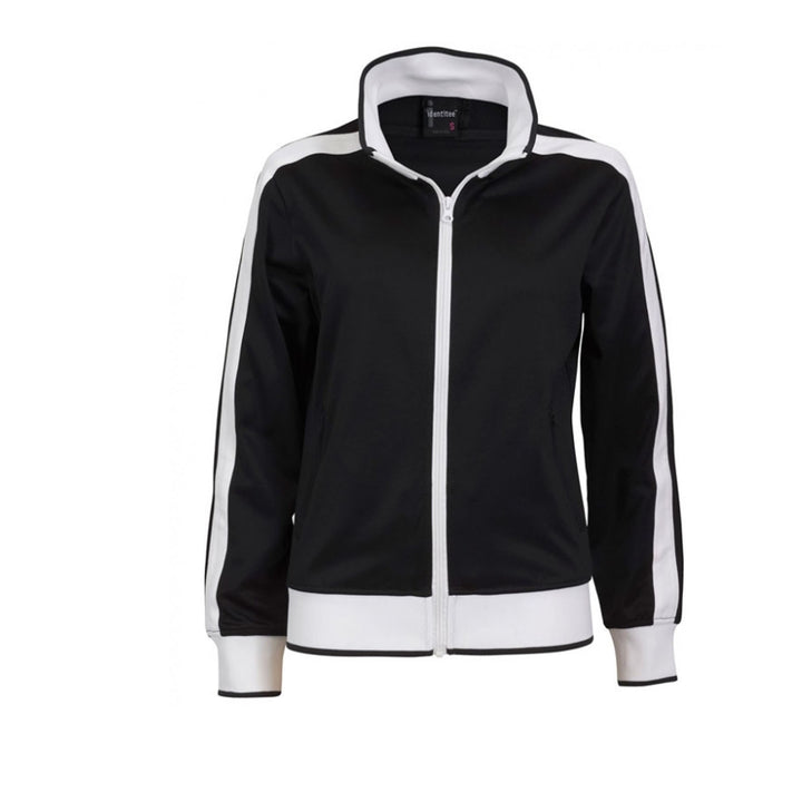 Identitee Ladies Track Top Jacket Tracksuit Warm Winter Full Zip Varsity Jumper - Navy/White - S (6-8)