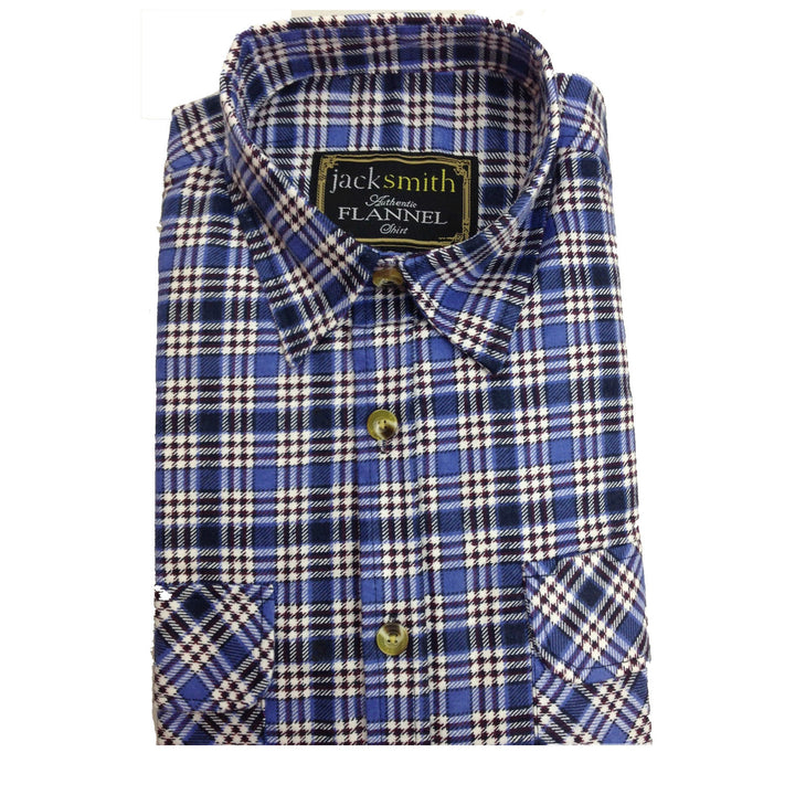 Mens FLANNELETTE SHIRT Check 100% COTTON Flannel Vintage Long Sleeve - 48 (Full Placket) - S