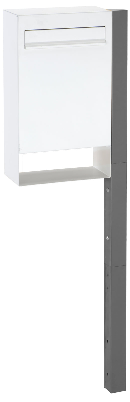 Sandleford Free Standing Letter Box Post Mount w/ Post & Key Lockable - White/Grey