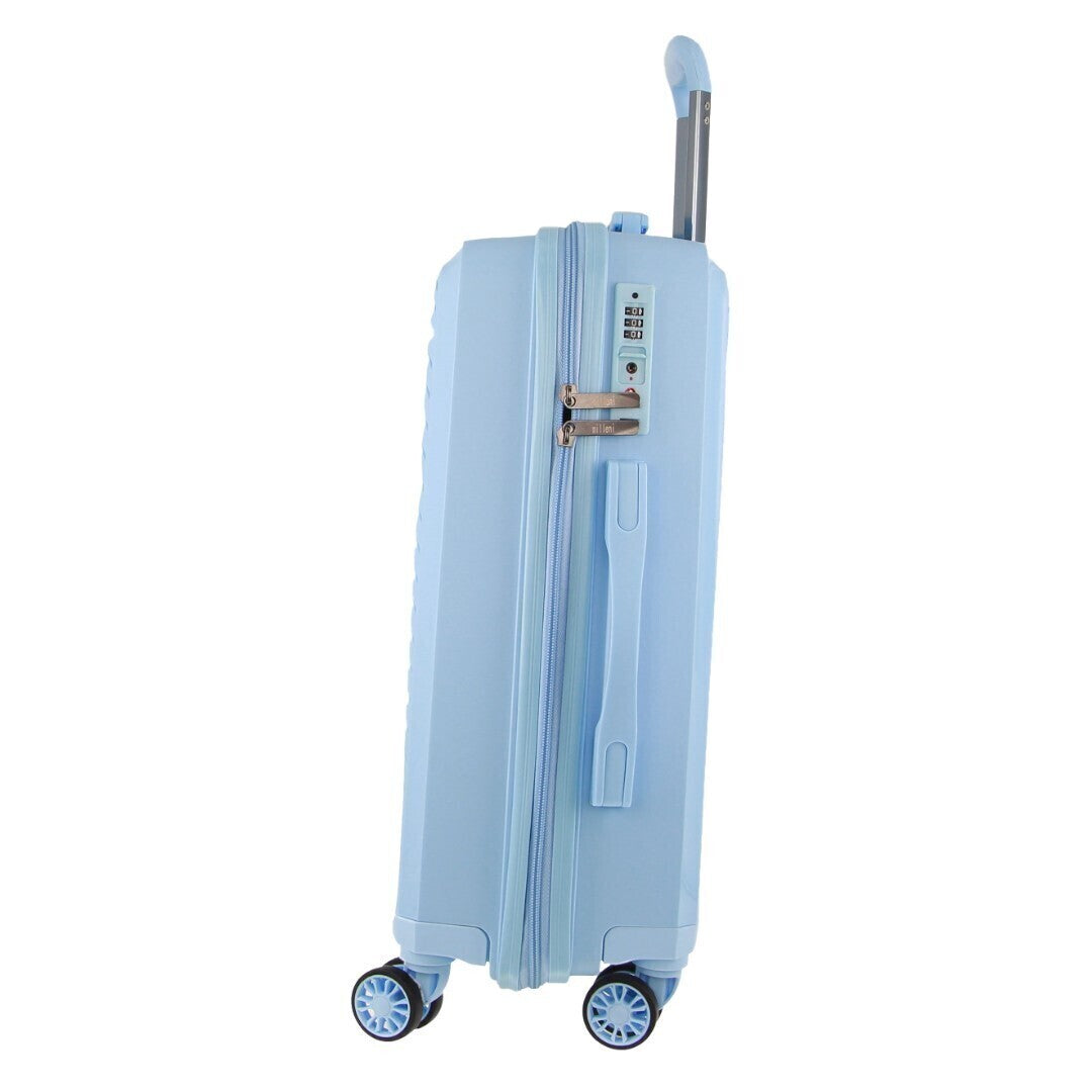 Pierre Cardin Inspired Milleni Hardshell 3-Piece Luggage Bag Set Travel Suitcase - Blue