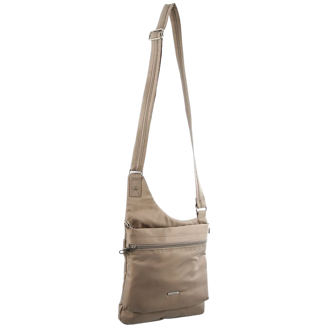 Pierre Cardin RFID Cross Body Bag Travel Anti-Theft Slash Proof Sling - Taupe