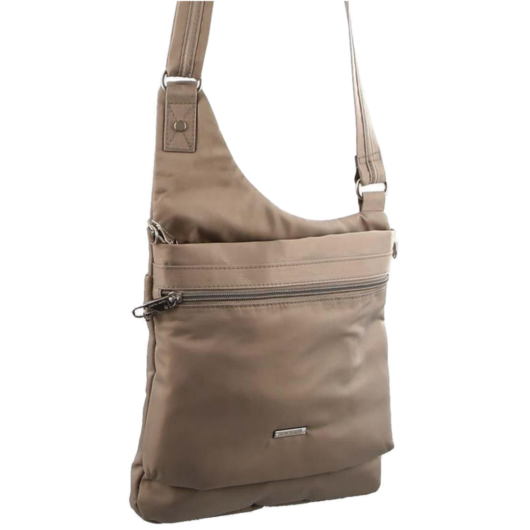 Pierre Cardin RFID Cross Body Bag Travel Anti-Theft Slash Proof Sling - Taupe