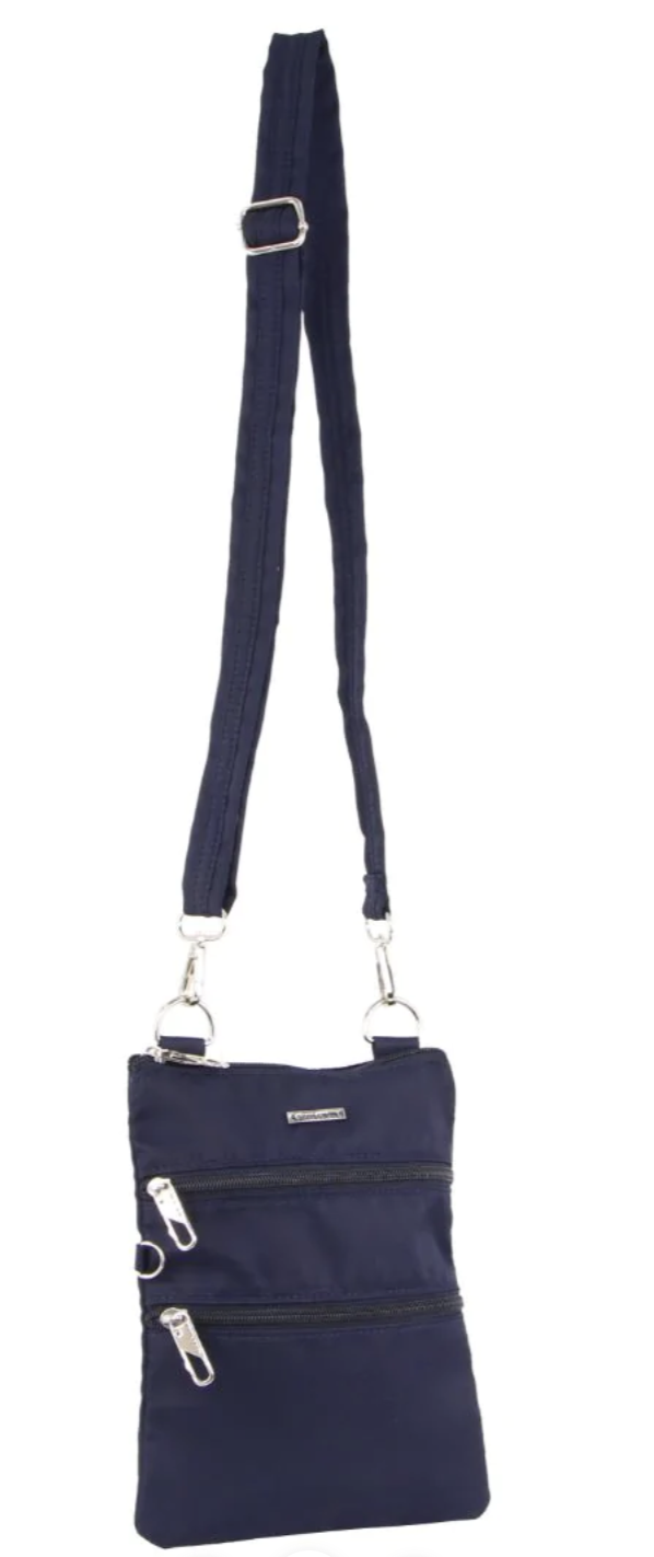 Pierre Cardin Anti-Theft RFID Ladies Cross Body Bag Slash Proof Crossbody Women - Navy