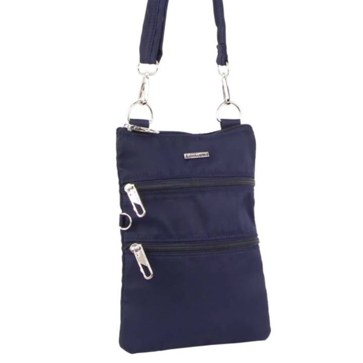 Pierre Cardin Anti-Theft RFID Ladies Cross Body Bag Slash Proof Crossbody Women - Navy