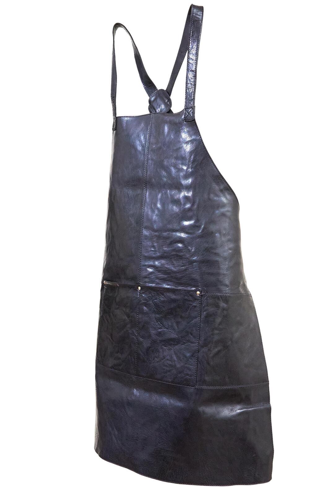 2x Pierre Cardin Professional Leather Apron Butcher Woodwork Barber Chef - Black