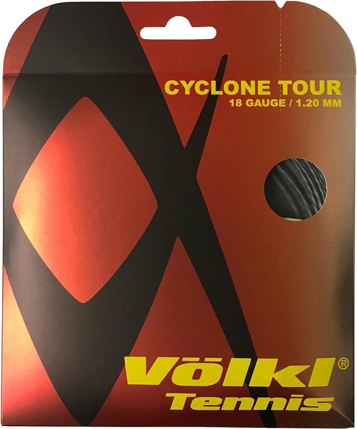 1 Pack Volkl Cyclone Tour 18g/1.20mm Tennis Racquet Strings - Anthracite