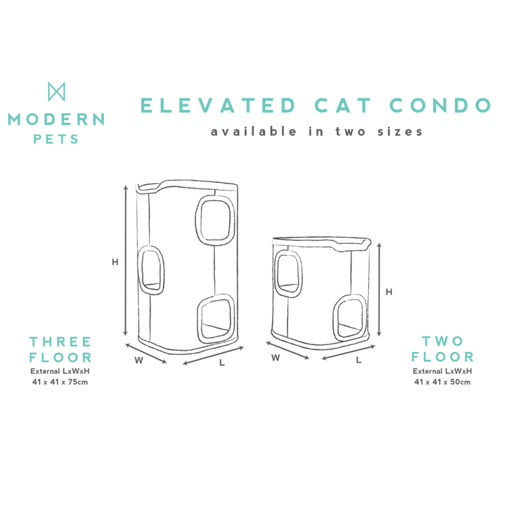 Tri-Level Square Cat Condo with Sherpa Lining