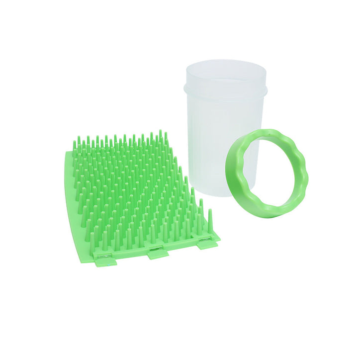 Ondoing Pet Foot Cleaner Dog Cat Paw Washer Pet Feet Brush Grooming Tool Small Large Mug-L-Green