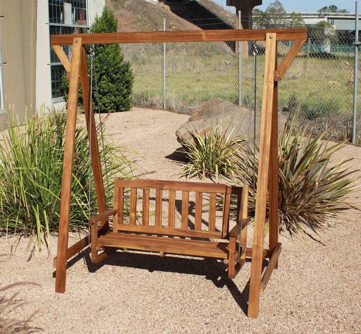 Kid Outdoor Hardwood Garden Swing